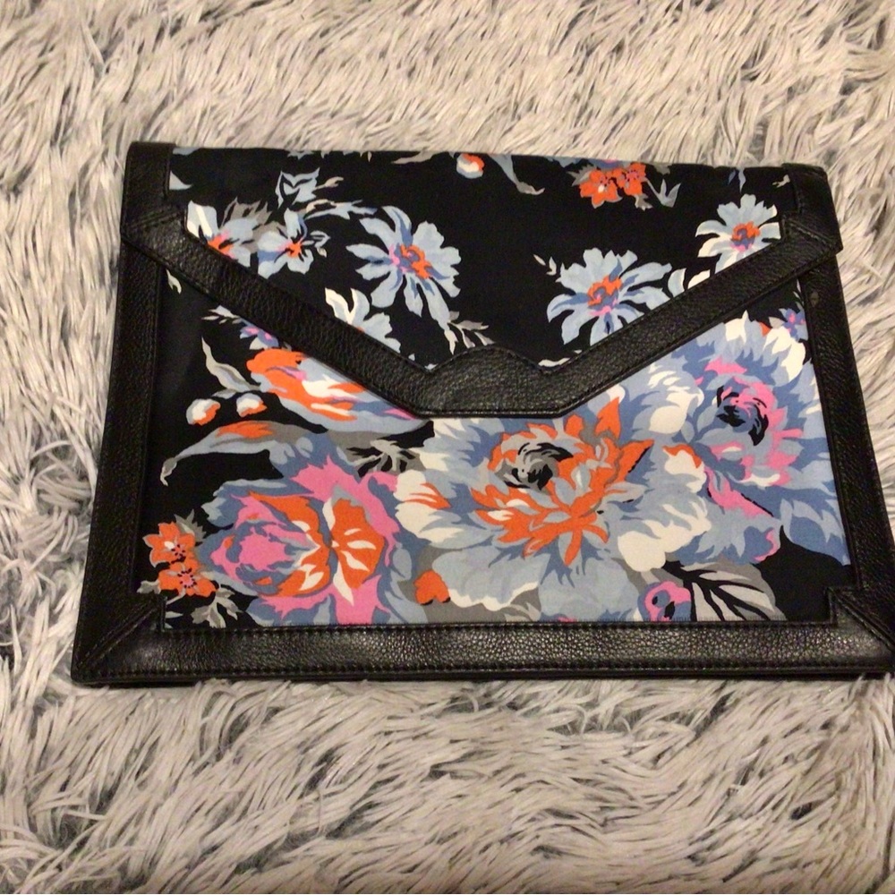 NWOT ASOS Leather Floral Envelope Clutch